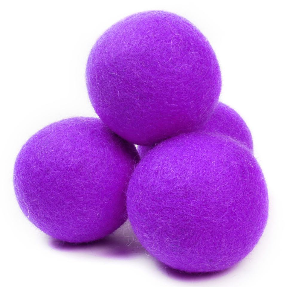 Asterisk International Services Wool Dryer Balls Violet Color Handmade Felt Lint Balls